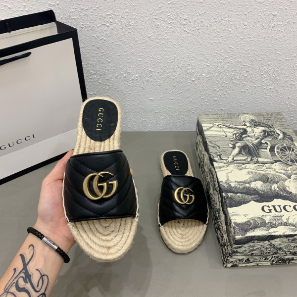 G*u*i leather espadrille sandal