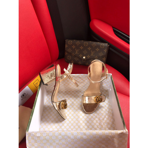 G*u*i leather mid-heel sandal