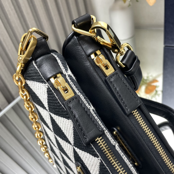 Pra*a triangular sequined pouch-26*16*13cm