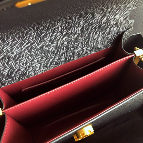 Y*L cassandra mini top handle bag in grain de poudre embossed leather