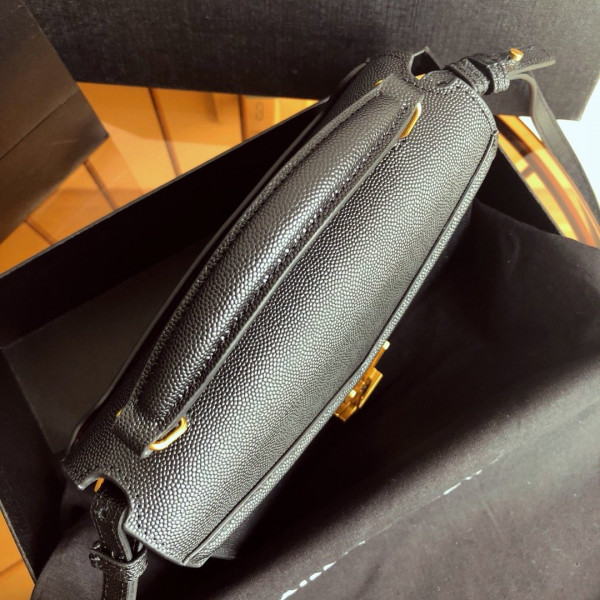 Y*L cassandra mini top handle bag in grain de poudre embossed leather